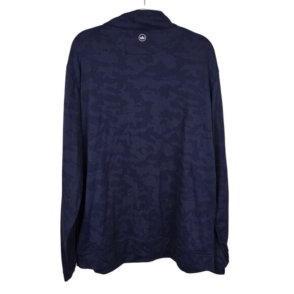 Men's Peter Millar Navy Blue Camo 1/4 Zip Golf Performance Pullover | Size XL - Picture 2 of 8